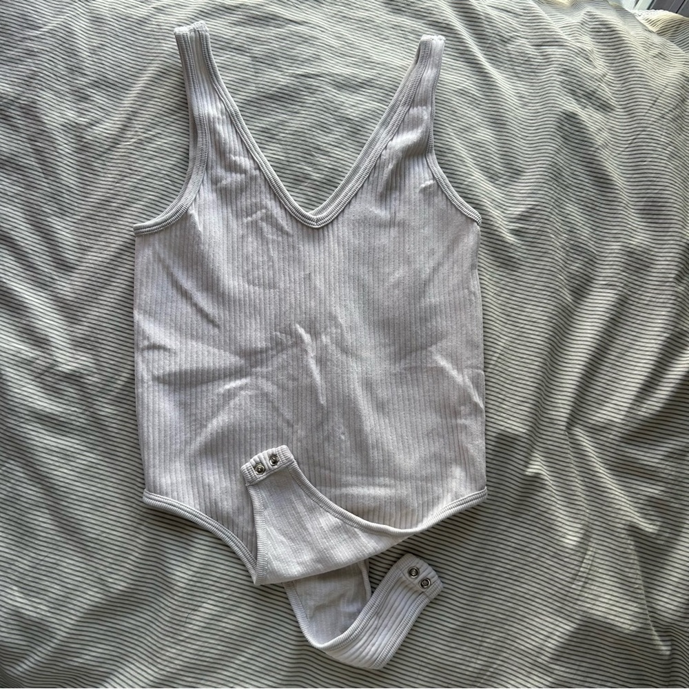 Gypsy + Jade White Ribbed Body Suit XS/S